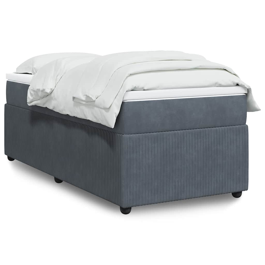 Sommier à lattes de lit et matelas Gris foncé 90x200 cm Velours - XIOS
