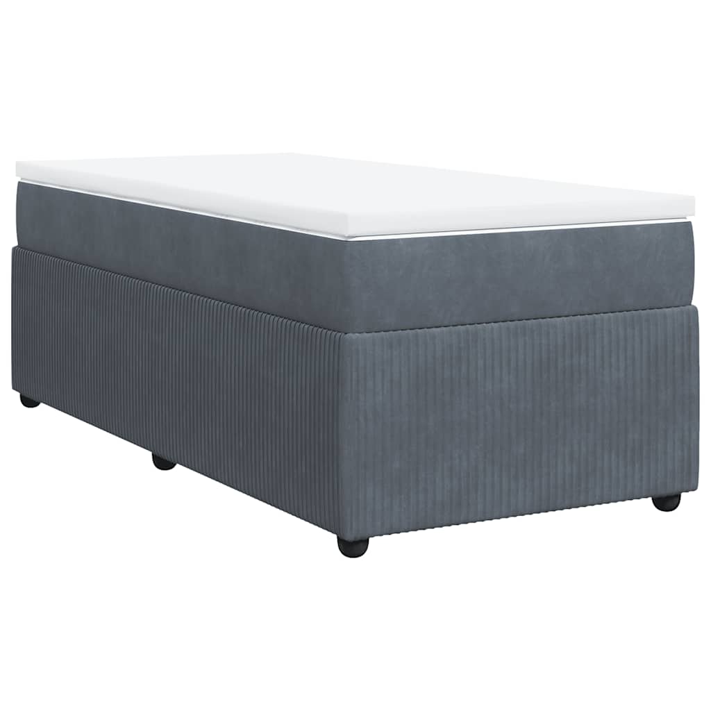 Sommier à lattes de lit et matelas Gris foncé 90x200 cm Velours - XIOS