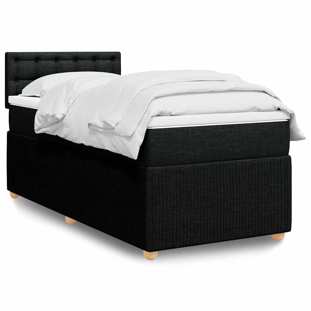 Sommier à lattes de lit et matelas Noir 80x200 cm Tissu - XIOS