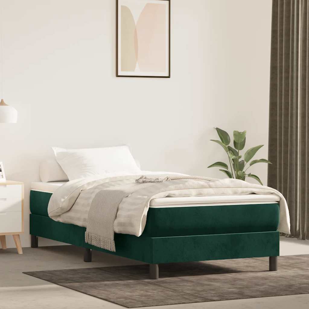 Sommier à lattes de lit et matelas Vert foncé 120x200cm Velours - XIOS