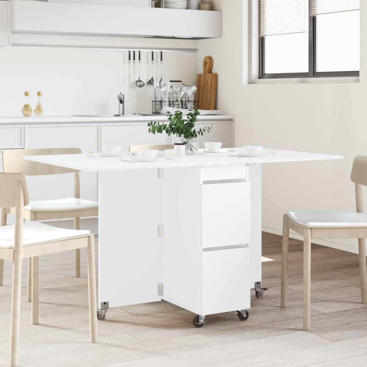 Table à dîner 140 x 80 x 77 cm Bois d'ingénierie Blanc - XIOS