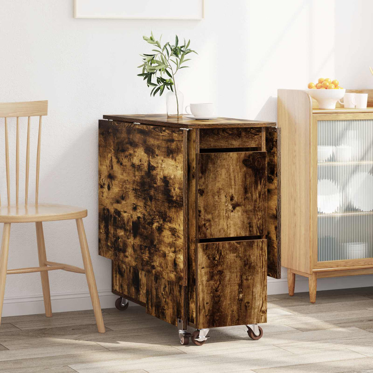 Table à dîner 140 x 80 x 77 cm Bois d'ingénierie Chêne fumé - XIOS