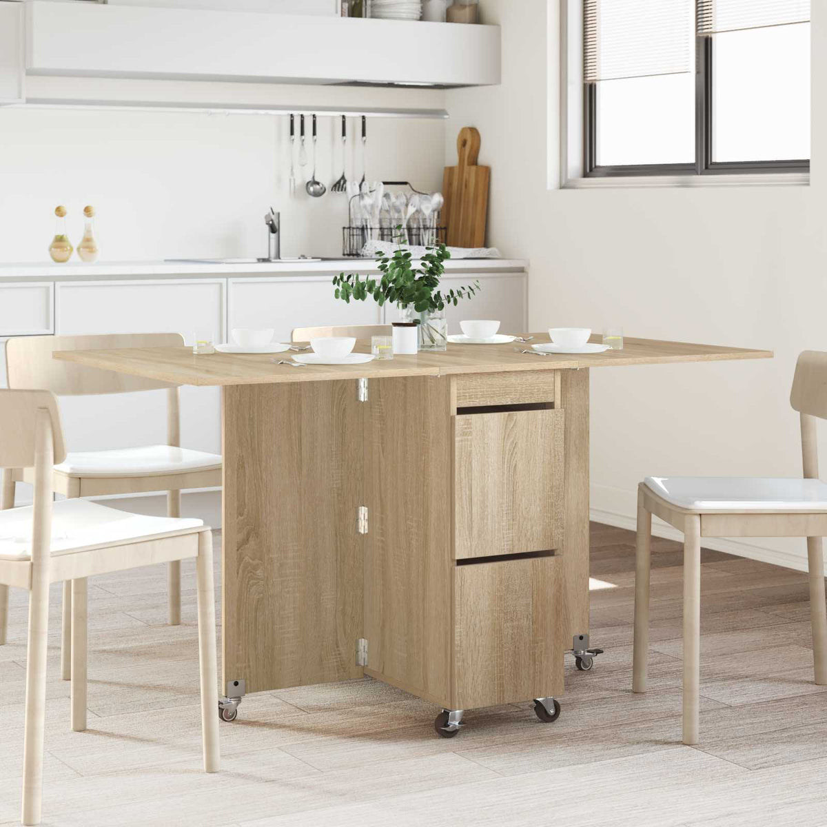 Table à dîner 140 x 80 x 77 cm Bois d'ingénierie Chêne Sonoma - XIOS