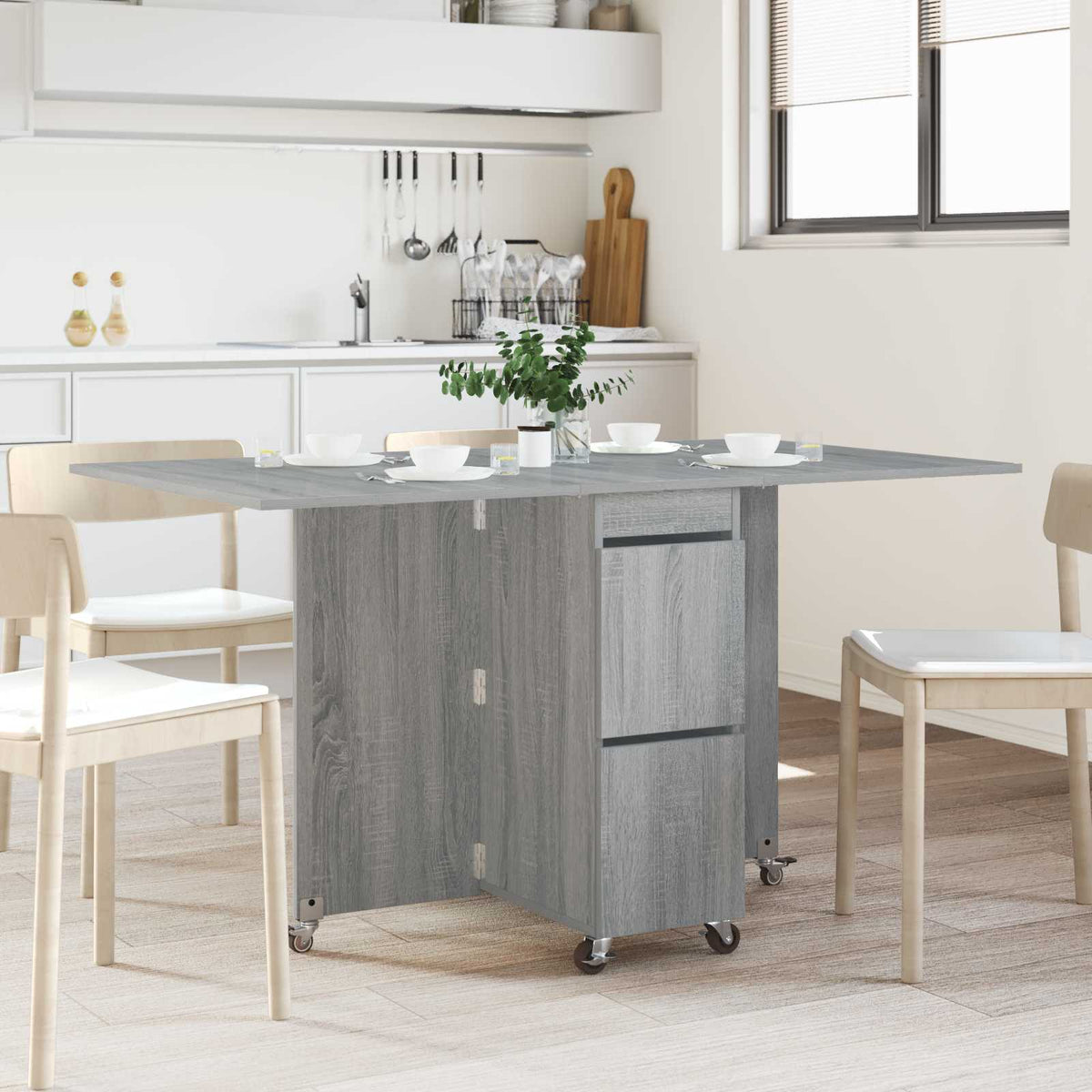 Table à dîner 140 x 80 x 77 cm Bois d'ingénierie Sonoma gris - XIOS