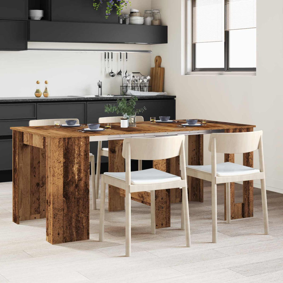 Table à dîner 180 x 85 x 75 cm Bois d'ingénierie Bois ancien - XIOS