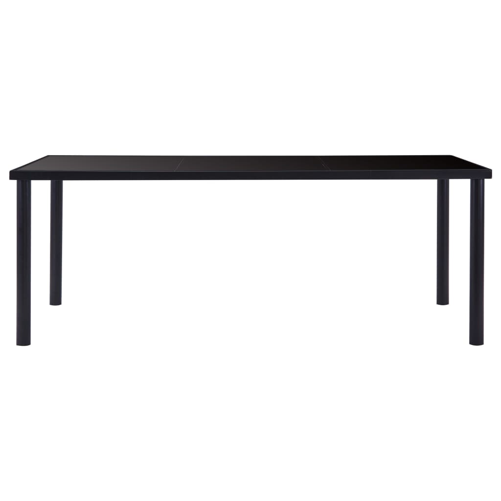 Table à manger Noir 200x100x75 cm Verre trempé - XIOS