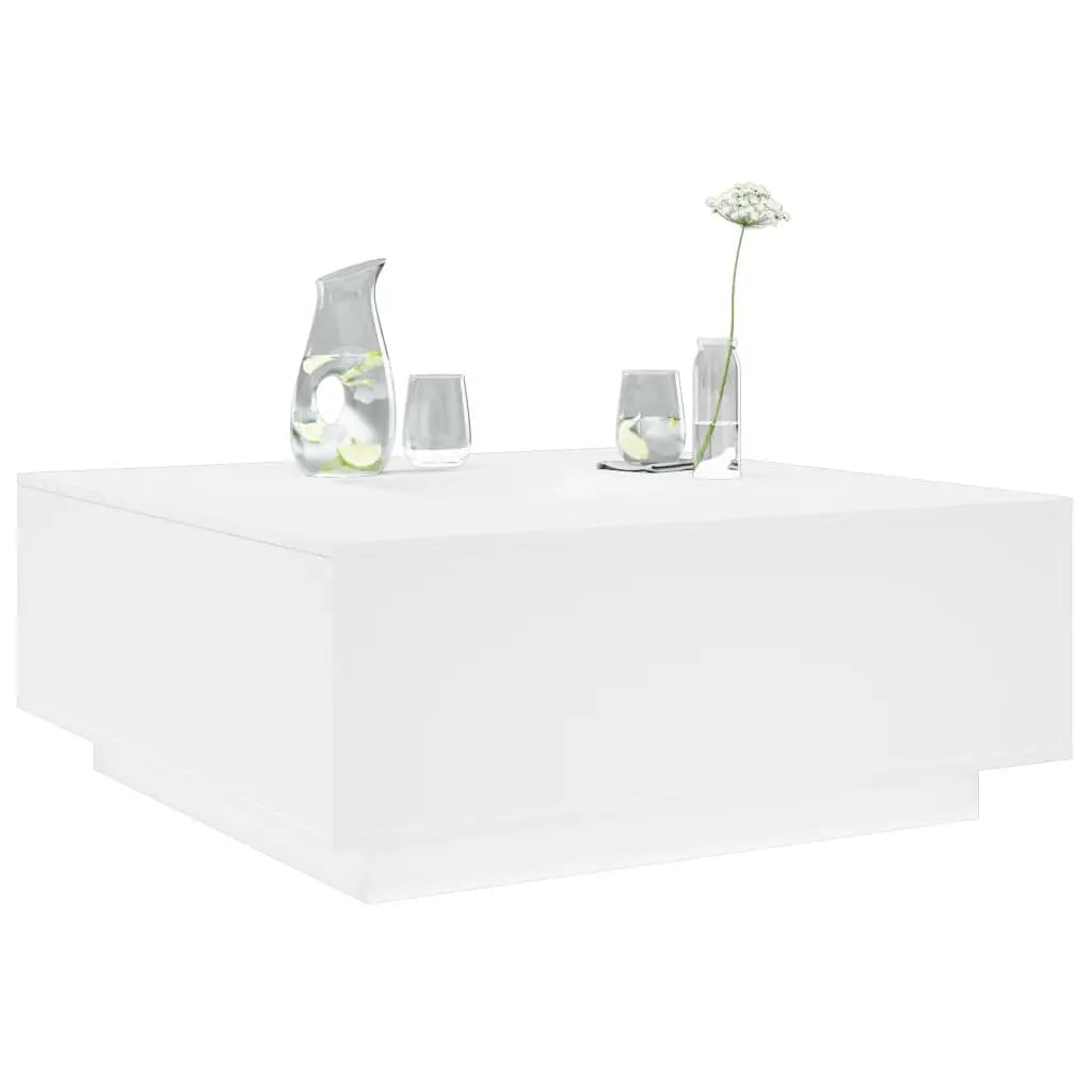 Table basse blanc 100x100x40 cm bois d’ingénierie - XIOS