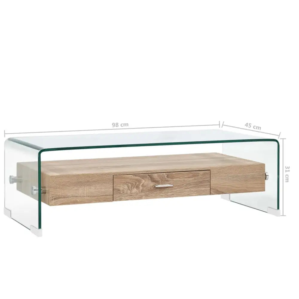 Table basse Clair 98x45x31 cm Verre trempé - XIOS