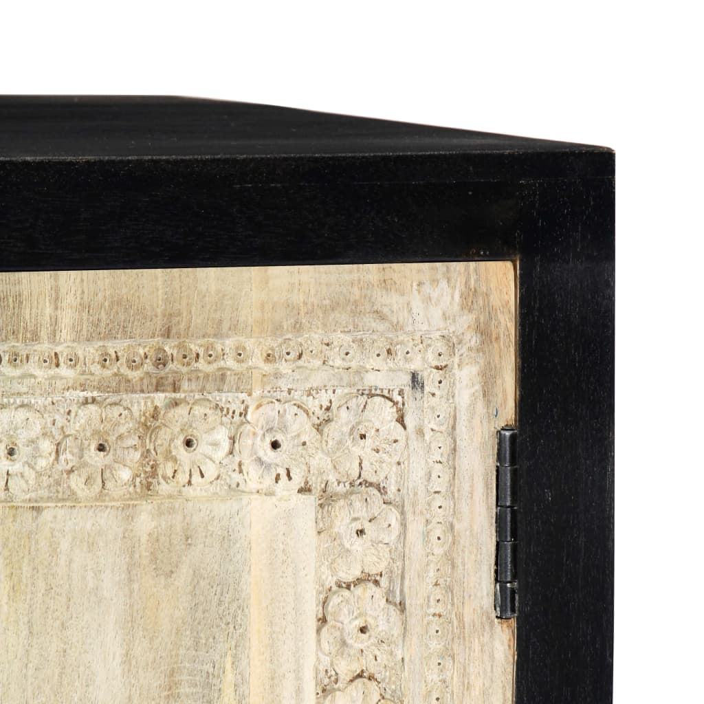 Table d’appoint sculptée à la main Gris 75x35x60 cm Manguier - XIOS