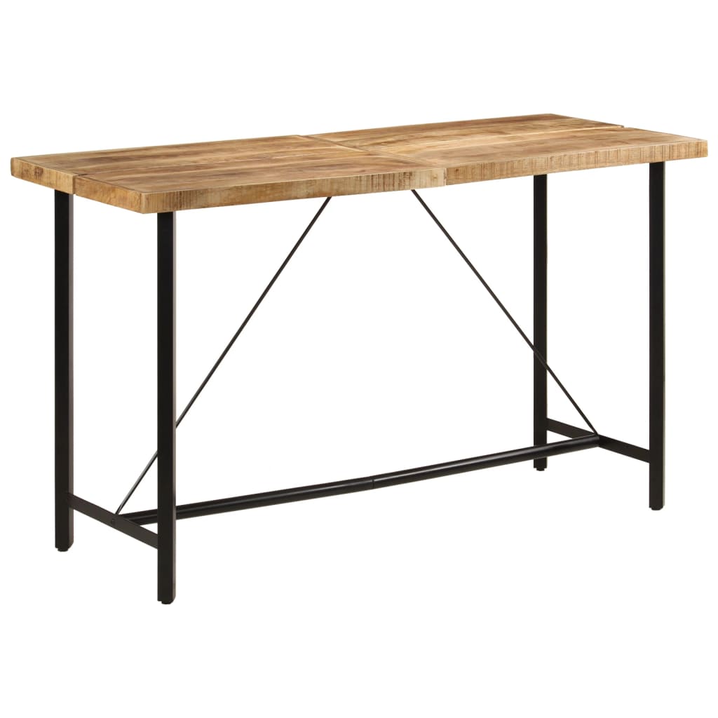 Table de bar 180x70x107 cm bois massif de manguier et fer - XIOS