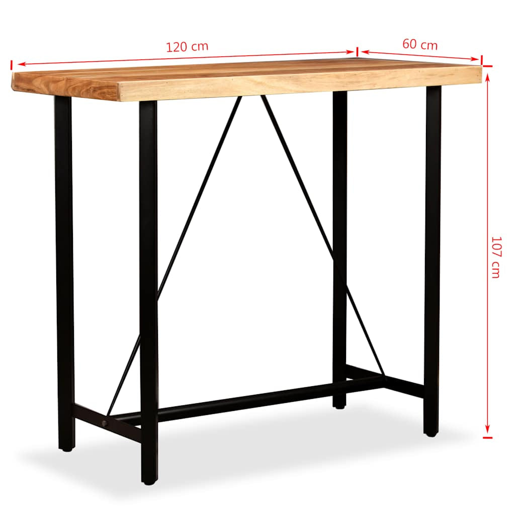 Table de bar Bois massif d’acacia 120x60x107 cm - XIOS