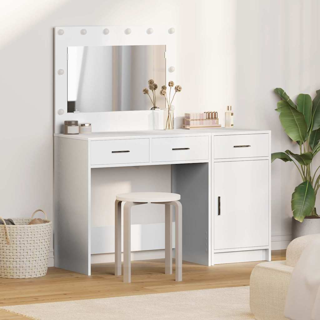 Table de Toilette 2 pc Blanc 40 x 41 x 75 cm Bois d'ingénierie - XIOS
