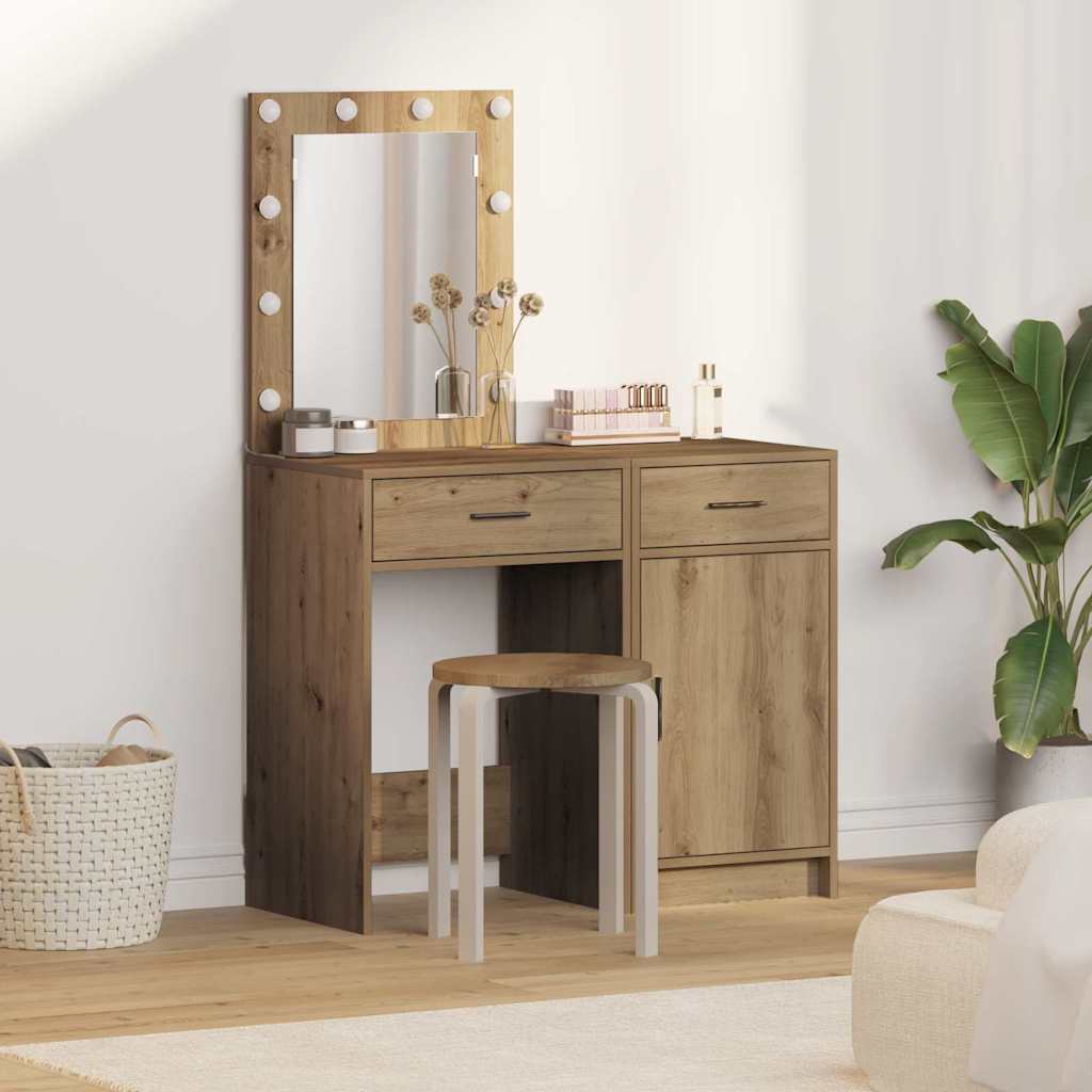 Table de Toilette 2 pc Marron 50 x 41 x 135 cm - XIOS
