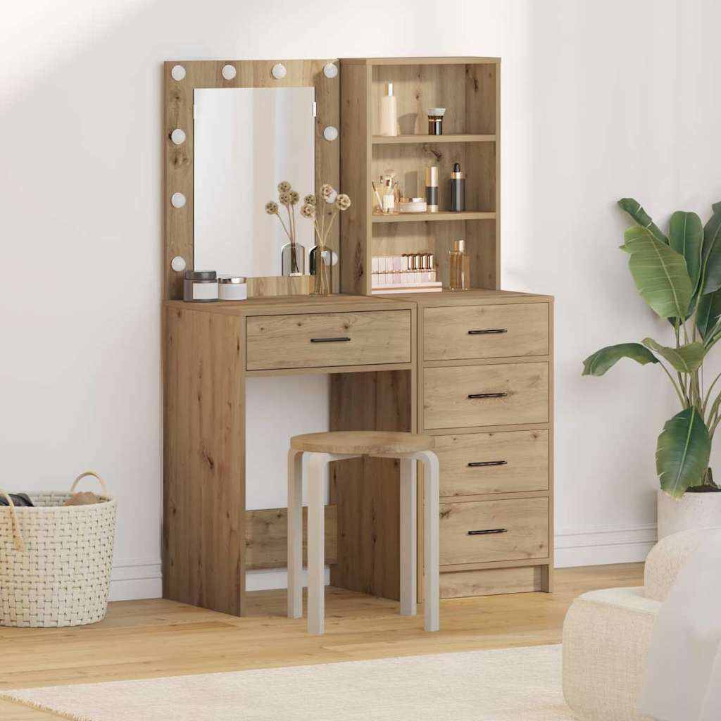 Table de Toilette 2 pc Marron 50 x 41 x 135 cm - XIOS