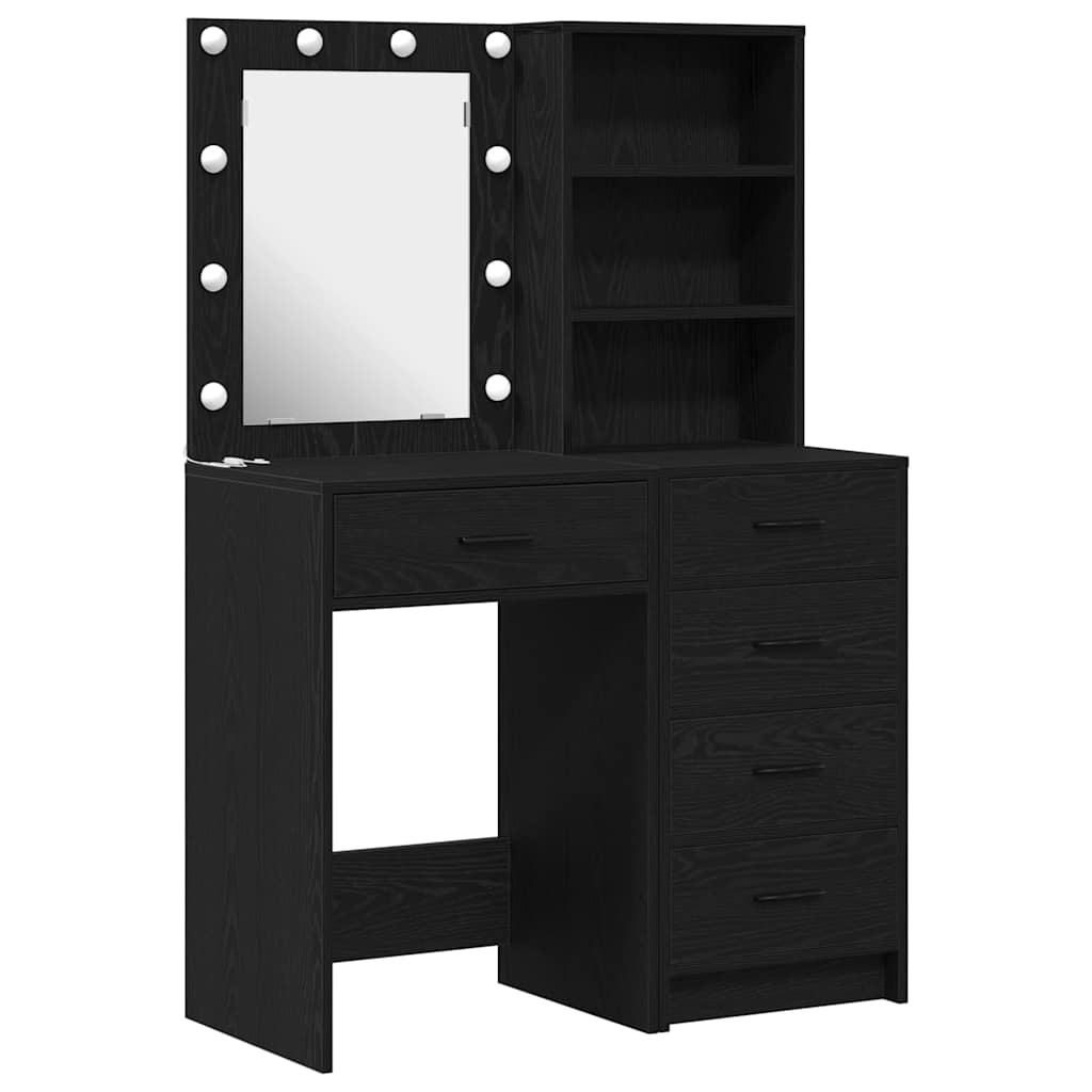 Table de Toilette 2 pc Noir 50 x 41 x 135 cm Bois d'ingénierie - XIOS