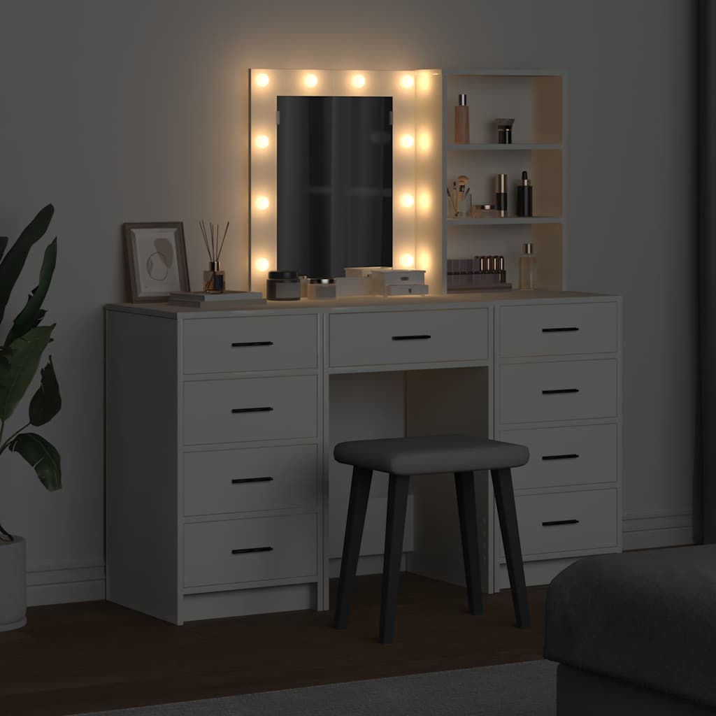Table de Toilette 3 pc Blanc 40 x 41 x 135 cm Bois d'ingénierie - XIOS