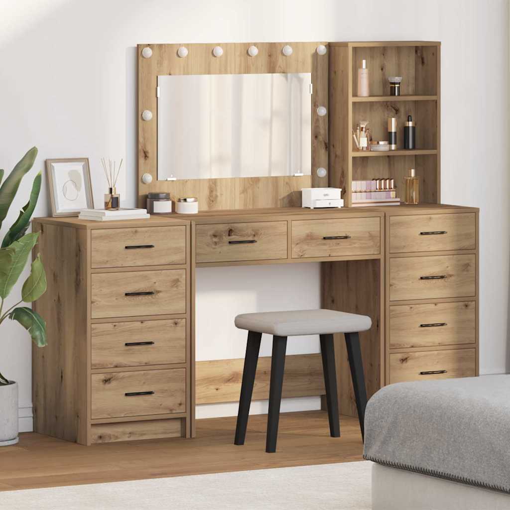 Table de Toilette 3 pc Chêne artisanal 78,5 x 41 x 135 cm - XIOS