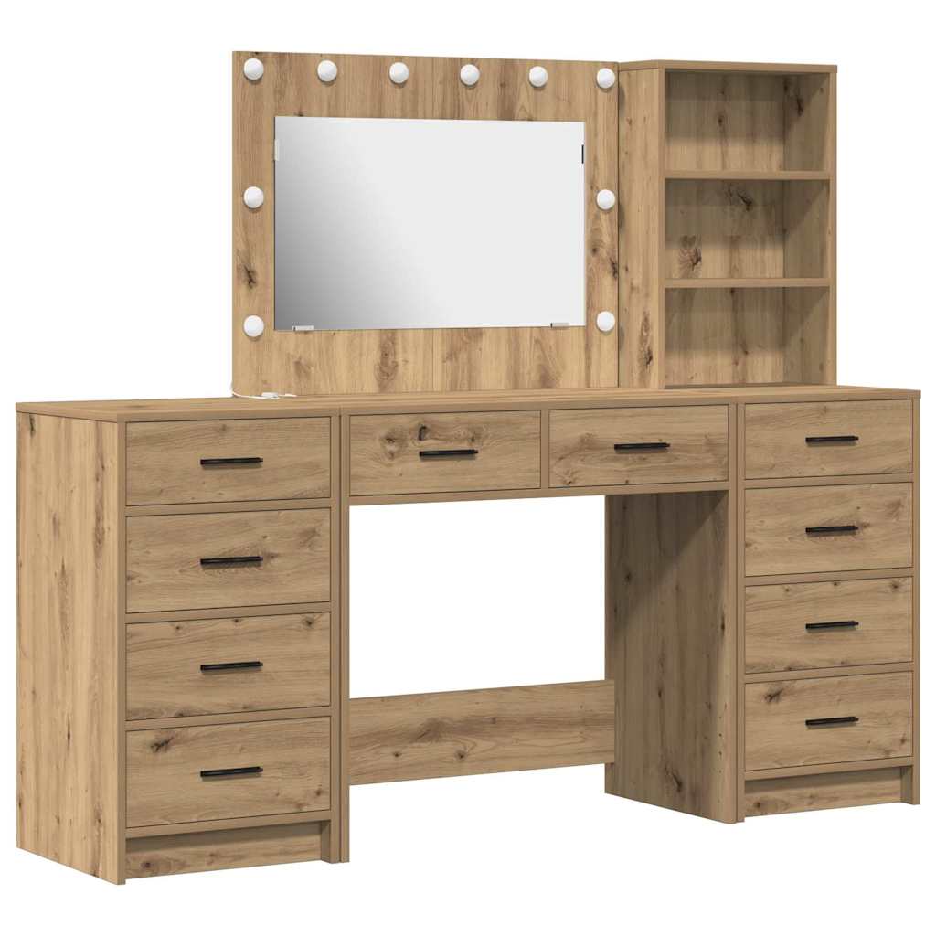 Table de Toilette 3 pc Chêne artisanal 78,5 x 41 x 135 cm - XIOS