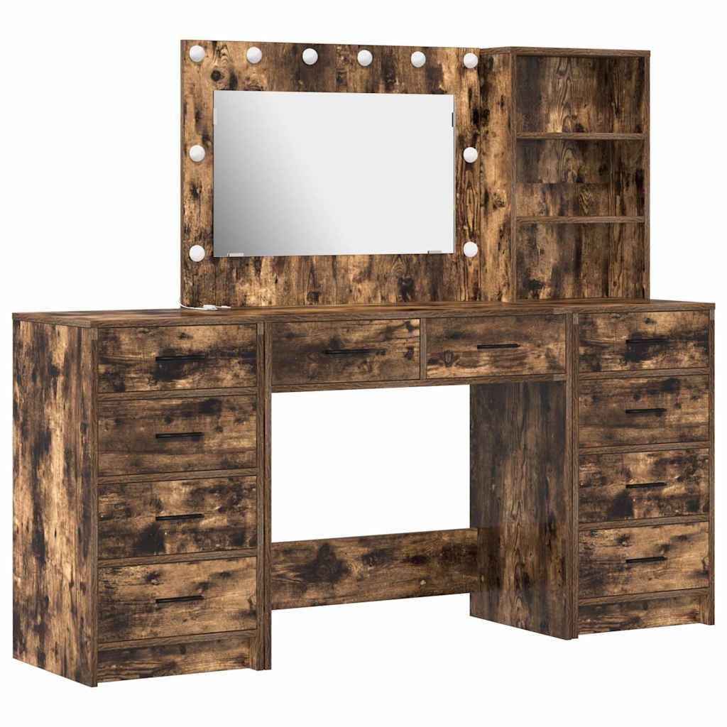 Table de Toilette 3 pc Chêne fumé 78,5 x 41 x 135 cm - XIOS