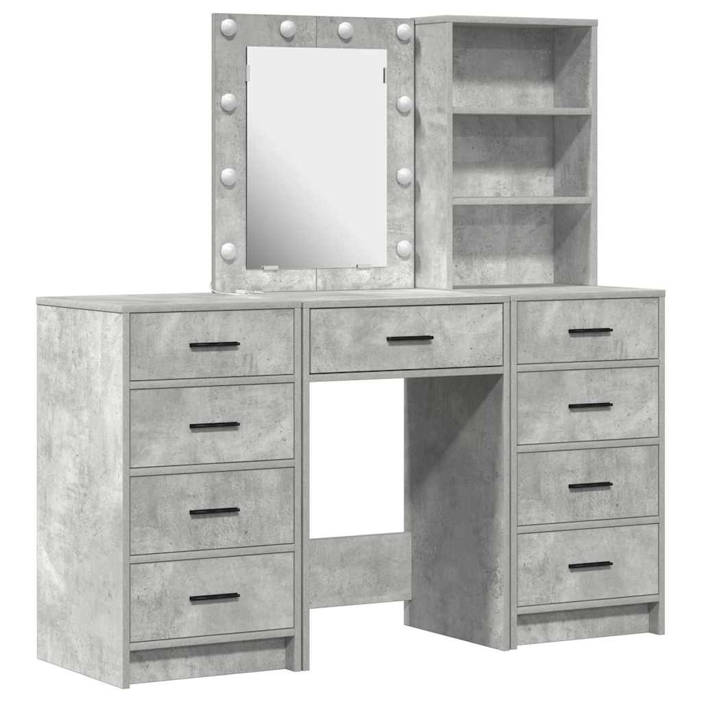 Table de Toilette 3 pc Gris 40 x 41 x 135 cm Bois d'ingénierie - XIOS