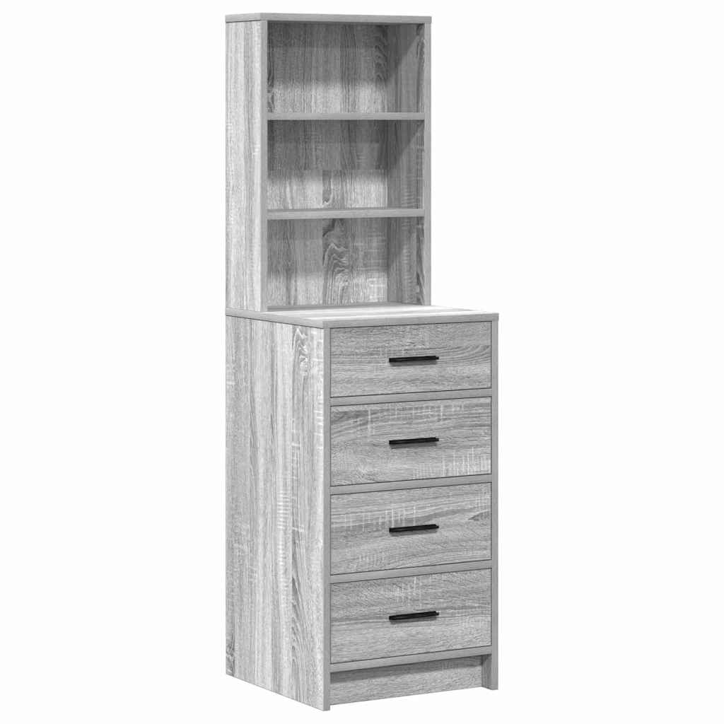 Table de Toilette 3 pc Gris 40 x 41 x 135 cm Bois d'ingénierie - XIOS
