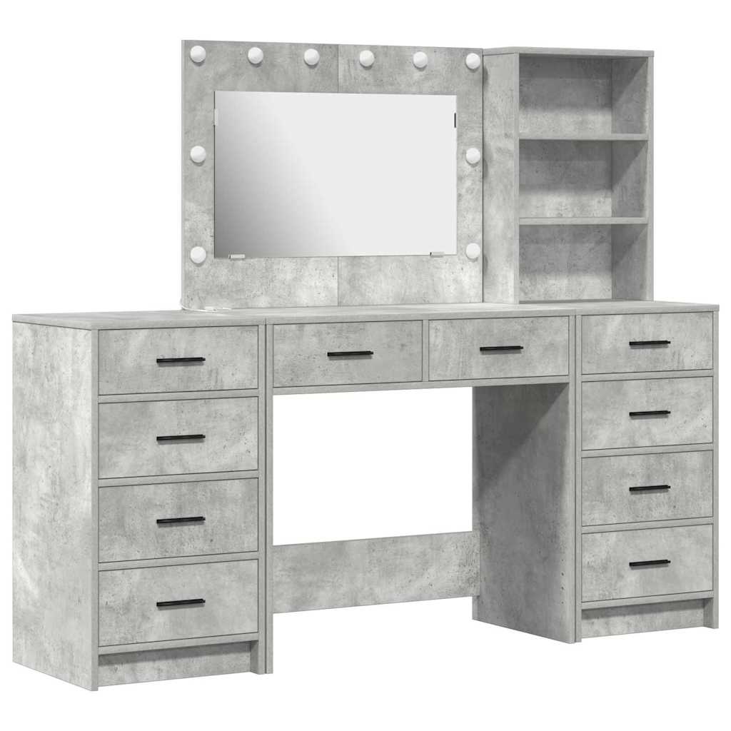 Table de Toilette 3 pc Gris béton 78,5 x 41 x 135 cm - XIOS