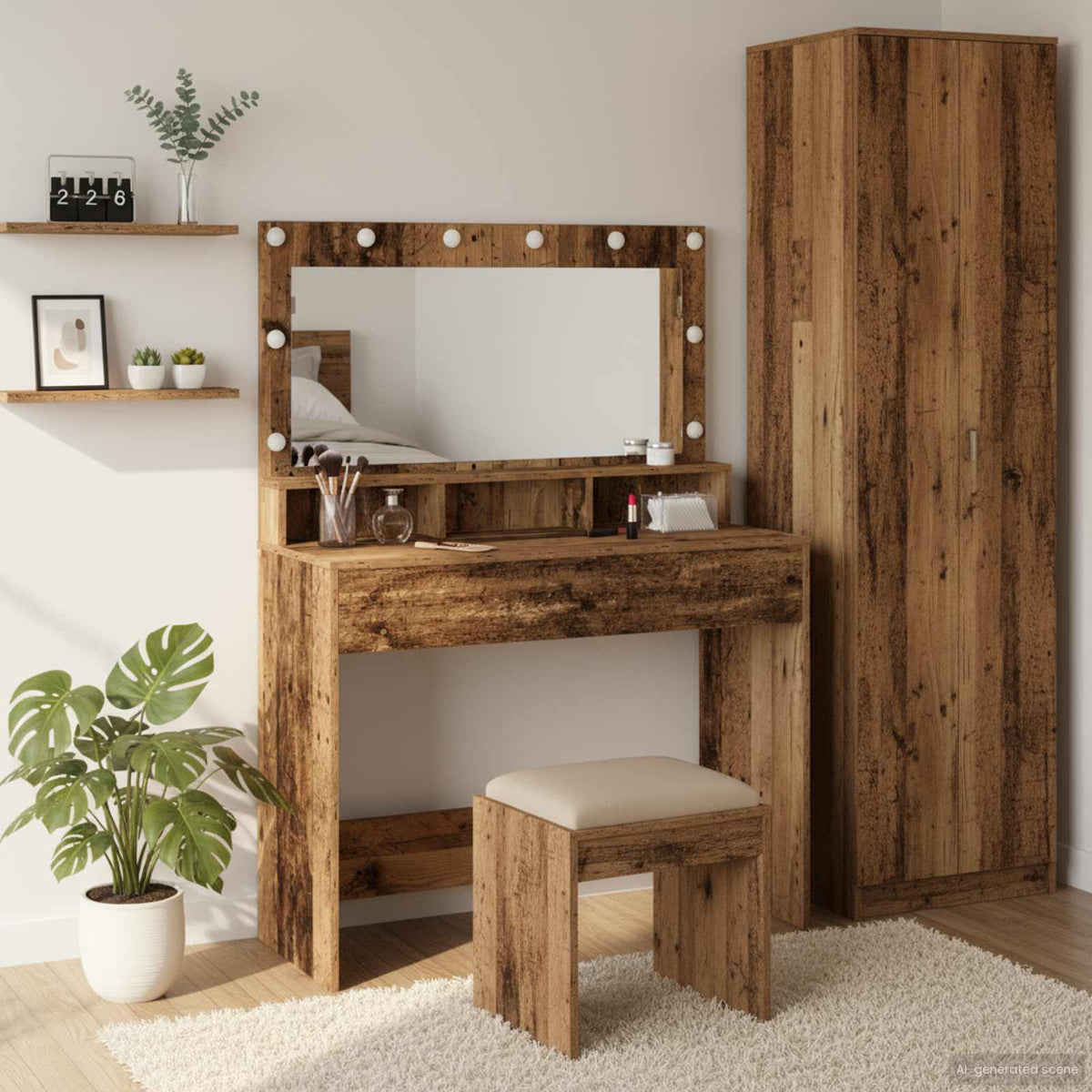 Table de Toilette Bois ancien 100 x 41 x 135 cm - XIOS