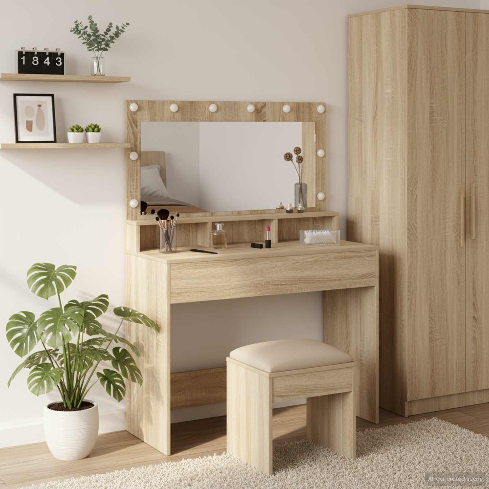 Table de Toilette Chêne Sonoma 100 x 41 x 135 cm - XIOS