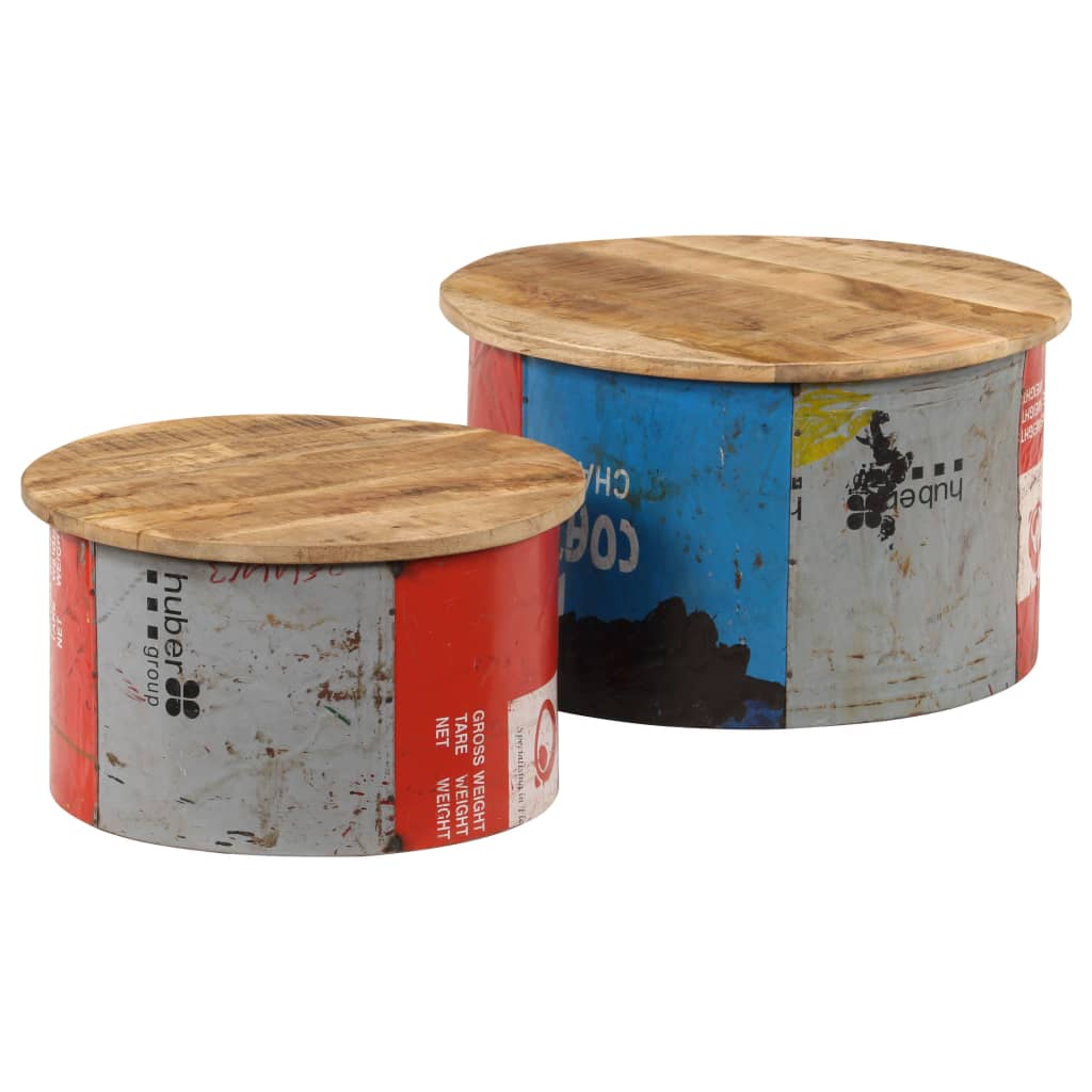 Tables basses 2 pcs Bois solide de manguier - XIOS