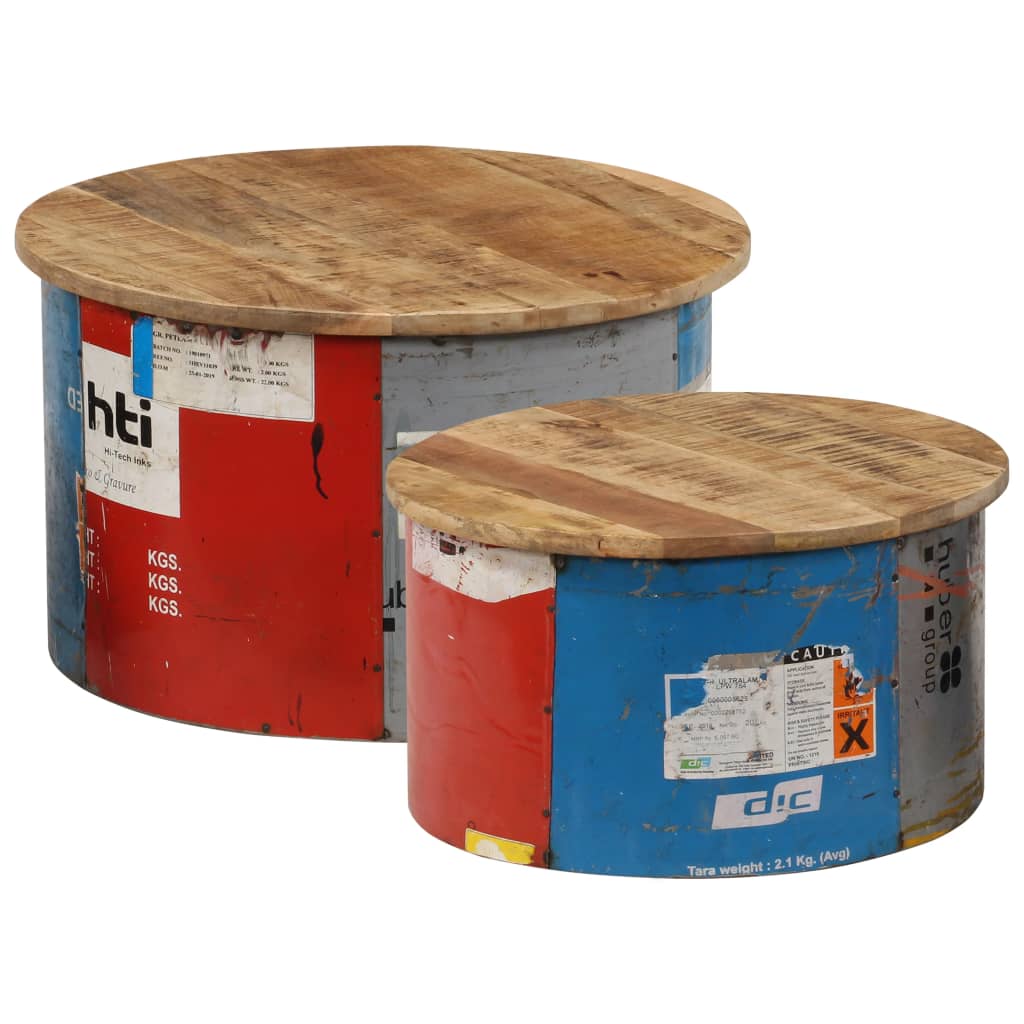 Tables basses 2 pcs Bois solide de manguier - XIOS