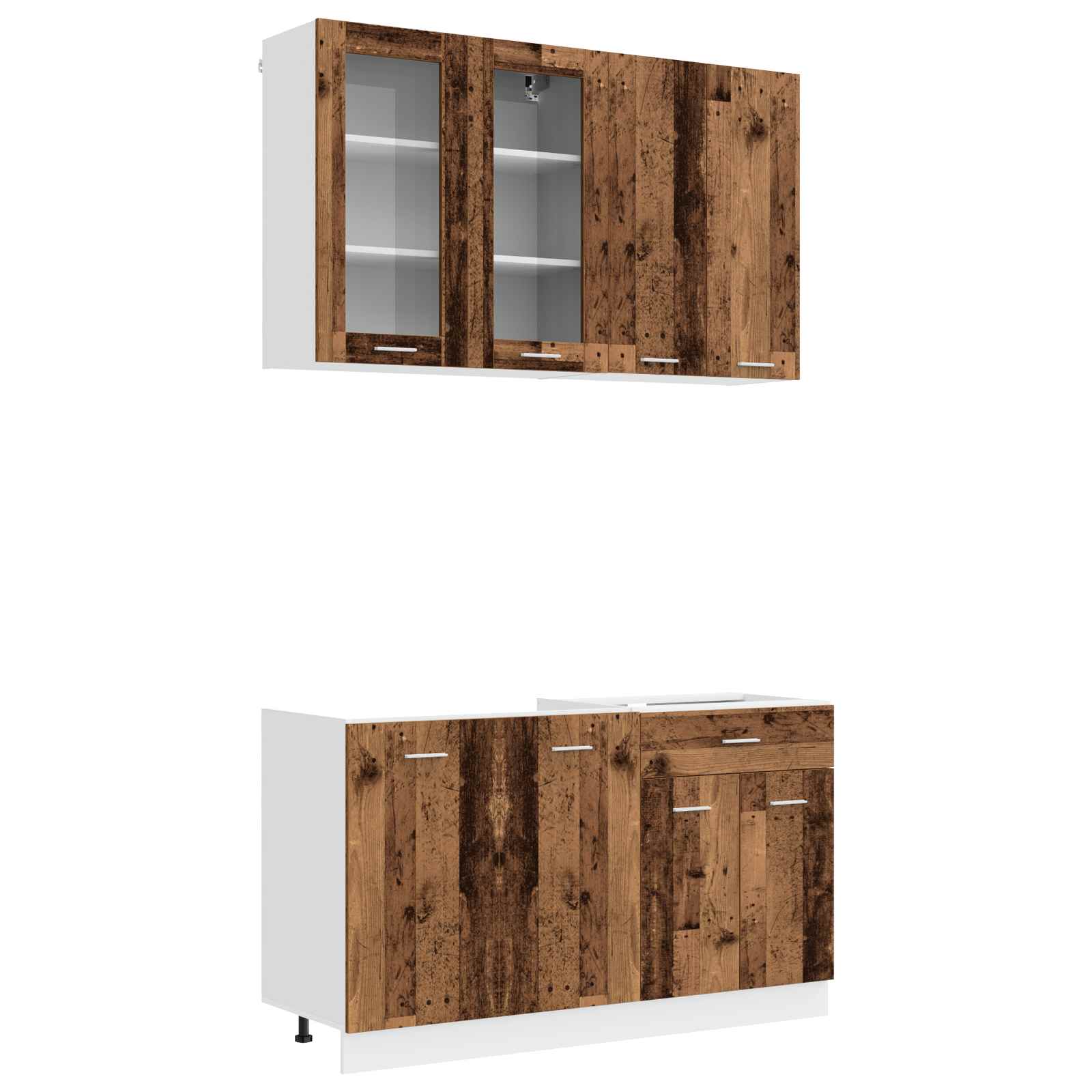 Unité de cuisine LYON 4 pc Bois ancien Bois d'ingénierie - XIOS