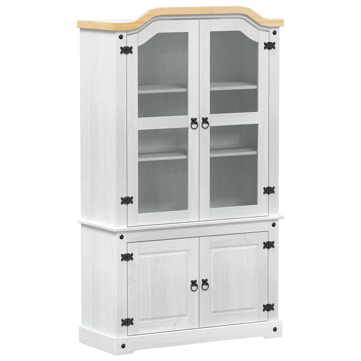 Vitrine Blanc 103,5 x 42 x 180 cm Pin massif - XIOS