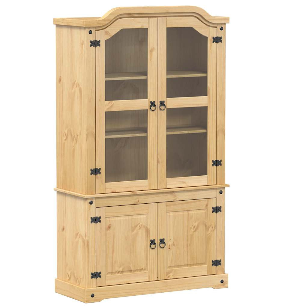 Vitrine en verre Corona 103,5x42x180 cm bois de pin massif - XIOS