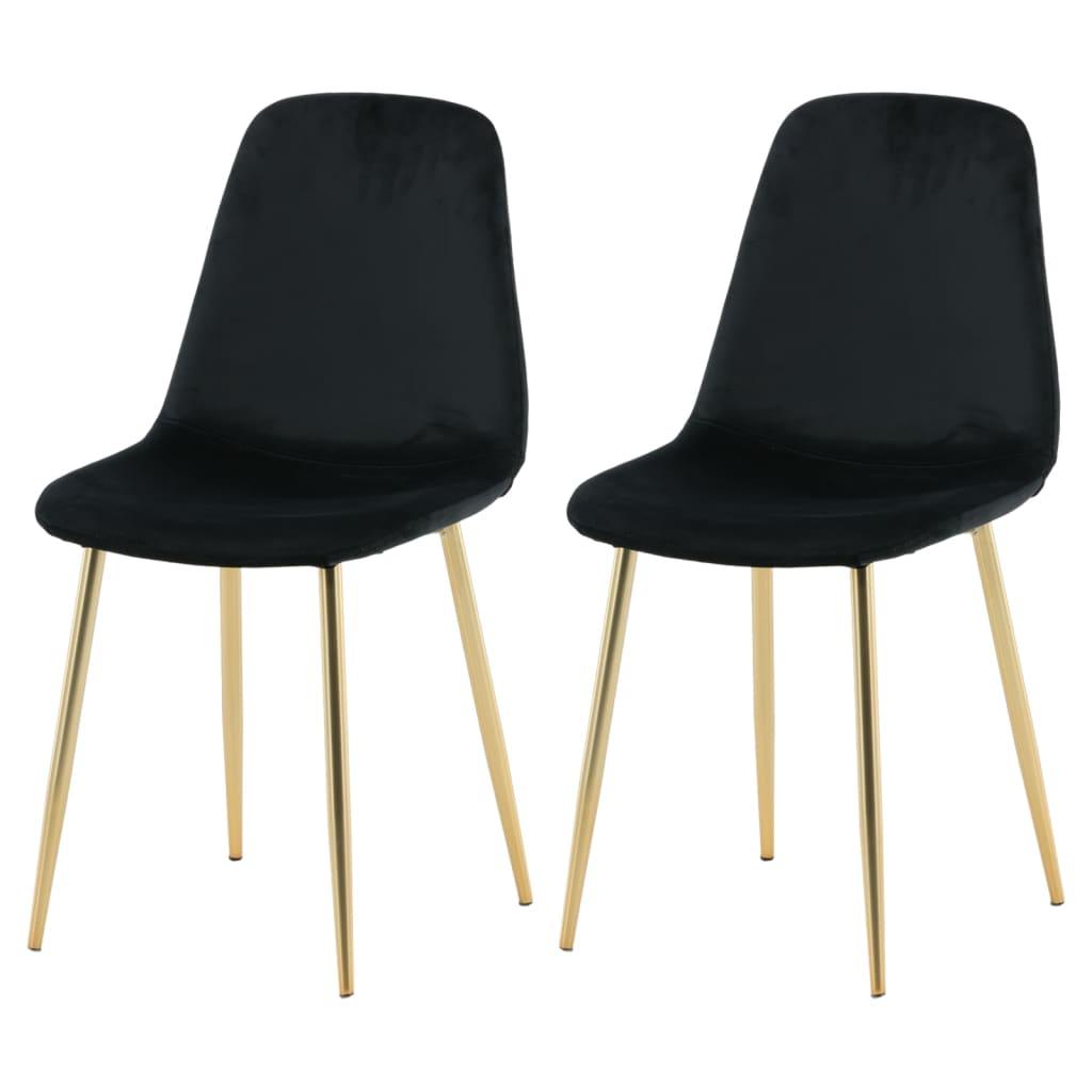 Venture Home Chaises à manger lot de 2 Polar velours noir et laiton Chaises de cuisine Venture Home   