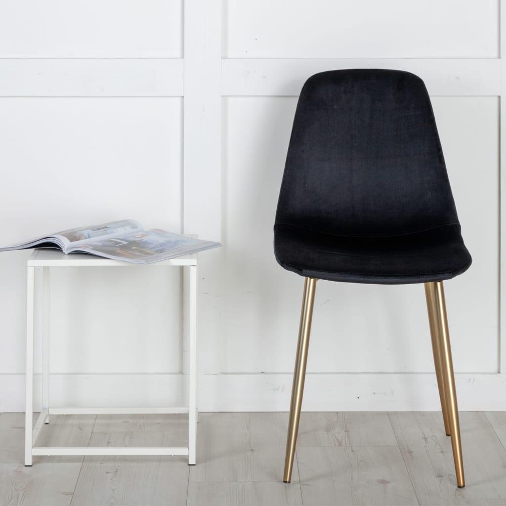 Venture Home Chaises à manger lot de 2 Polar velours noir et laiton Chaises de cuisine Venture Home   