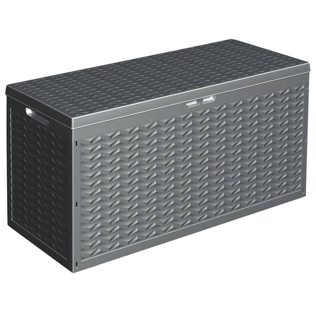 ProGarden Boîte de rangement de jardin avec poignée 300 L Gris Coffres de jardin ProGarden   