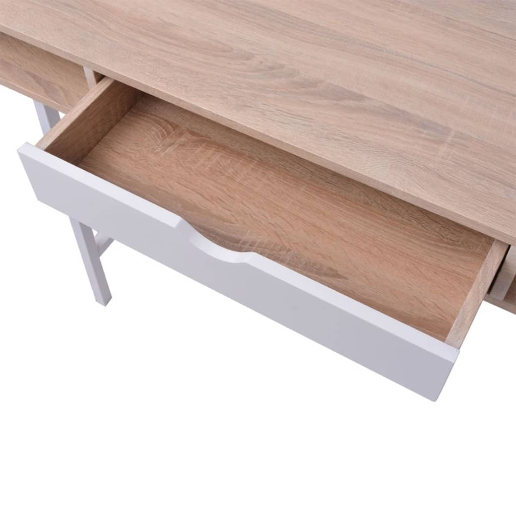 Bureau avec 1 compartiment Chêne et blanc Bureaux vidaXL   