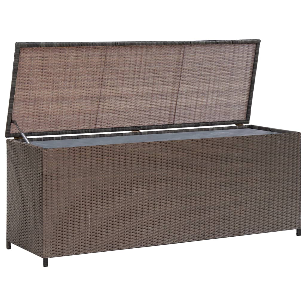 Boîte de rangement de jardin Marron 120x50x60 cm Résine tressée Coffres de jardin vidaXL   