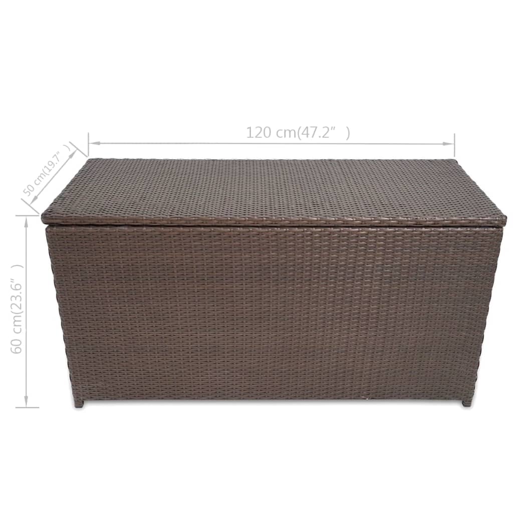 Boîte de rangement de jardin Marron 120x50x60 cm Résine tressée Coffres de jardin vidaXL   