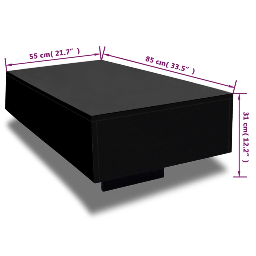 Table basse Haute brillance Noir Tables basses vidaXL   