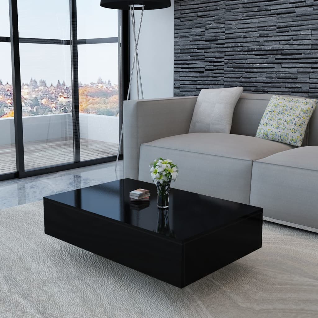 Table basse Haute brillance Noir Tables basses vidaXL   