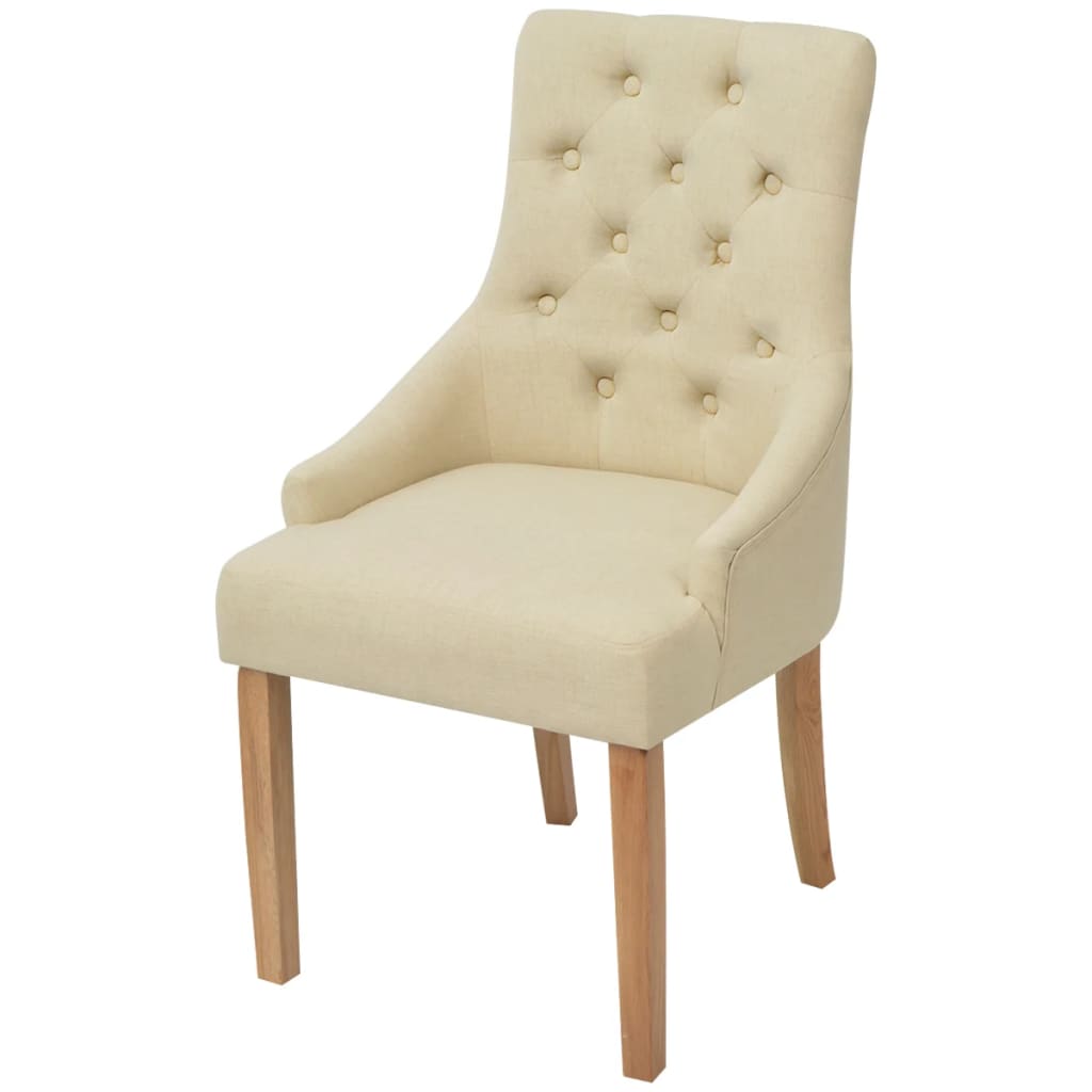 Chaises à manger lot de 4 crème tissu Chaises de cuisine vidaXL   
