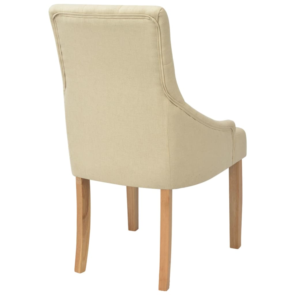 Chaises à manger lot de 4 crème tissu Chaises de cuisine vidaXL   