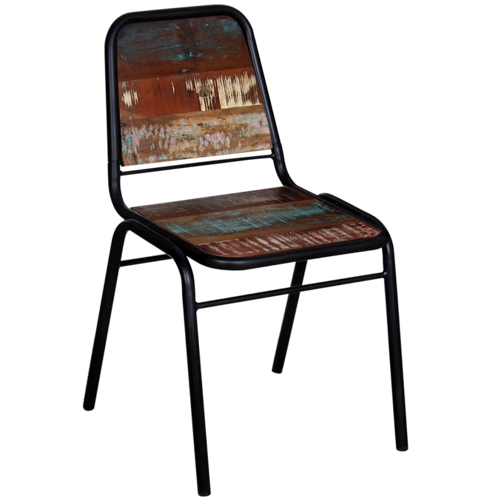 Chaises à manger lot de 6 bois de récupération solide Chaises de cuisine vidaXL   