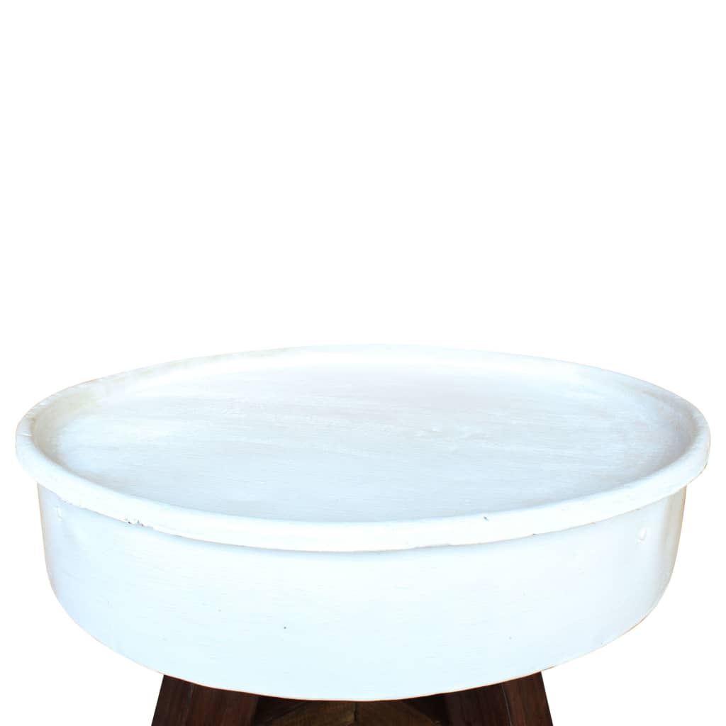 Table basse Bois de récupération massif 60 x 45 cm Blanc Tables basses vidaXL   