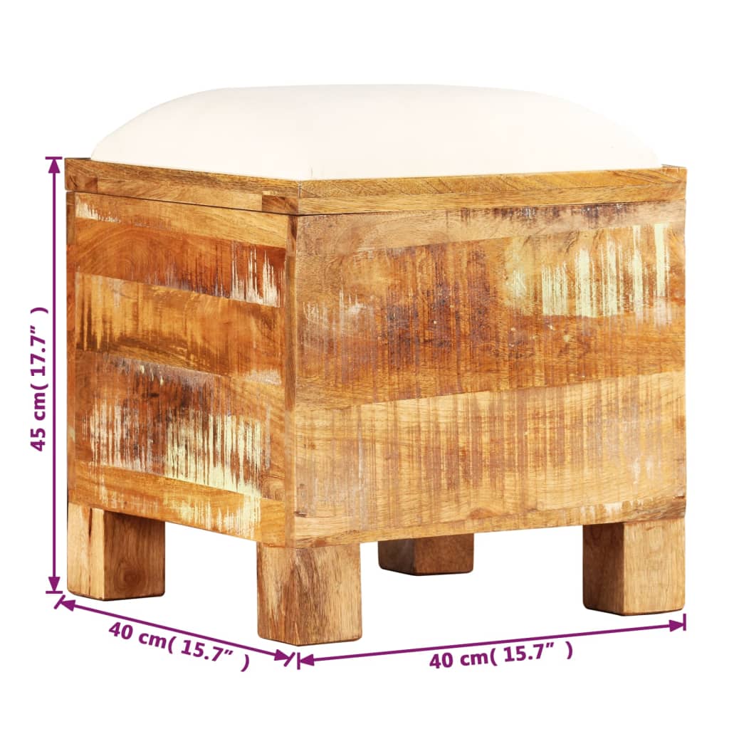 Banc de rangement Bois massif recyclé 40 x 40 x 45 cm Coffres de rangement vidaXL   
