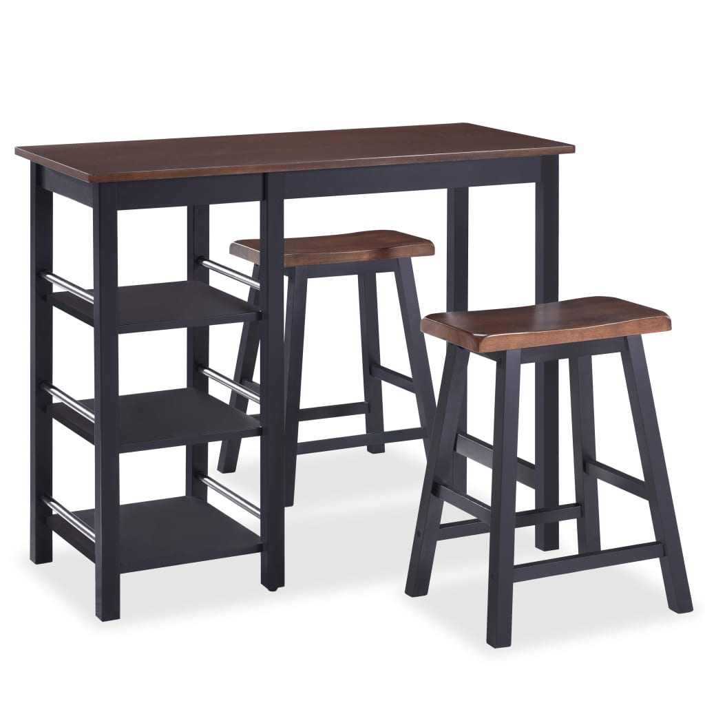 Assortiment de bar 3 pcs MDF Noir Meubles de salle à manger vidaXL   