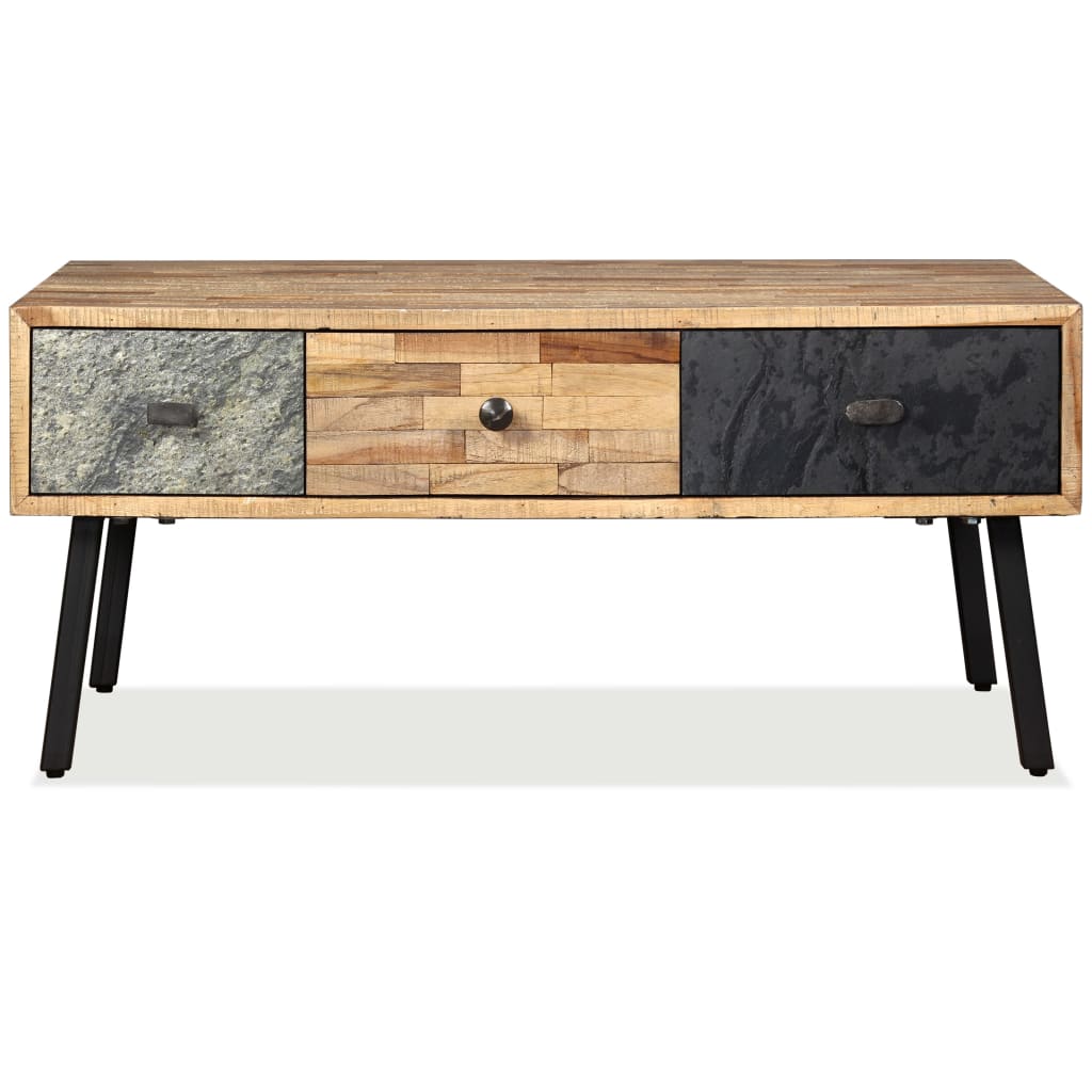 Table basse Teck de récupération massif 90 x 65 x 40 cm Tables basses vidaXL   