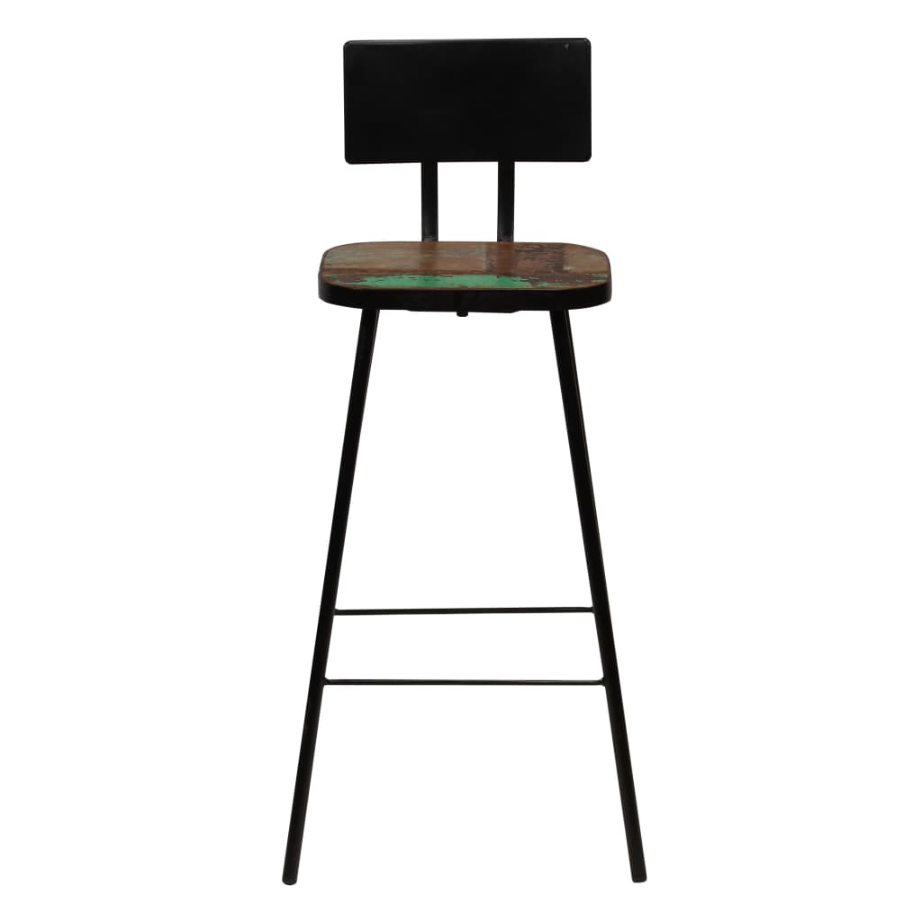 Tabourets de bar lot de 4 bois massif de récupération Tabourets de bar vidaXL   