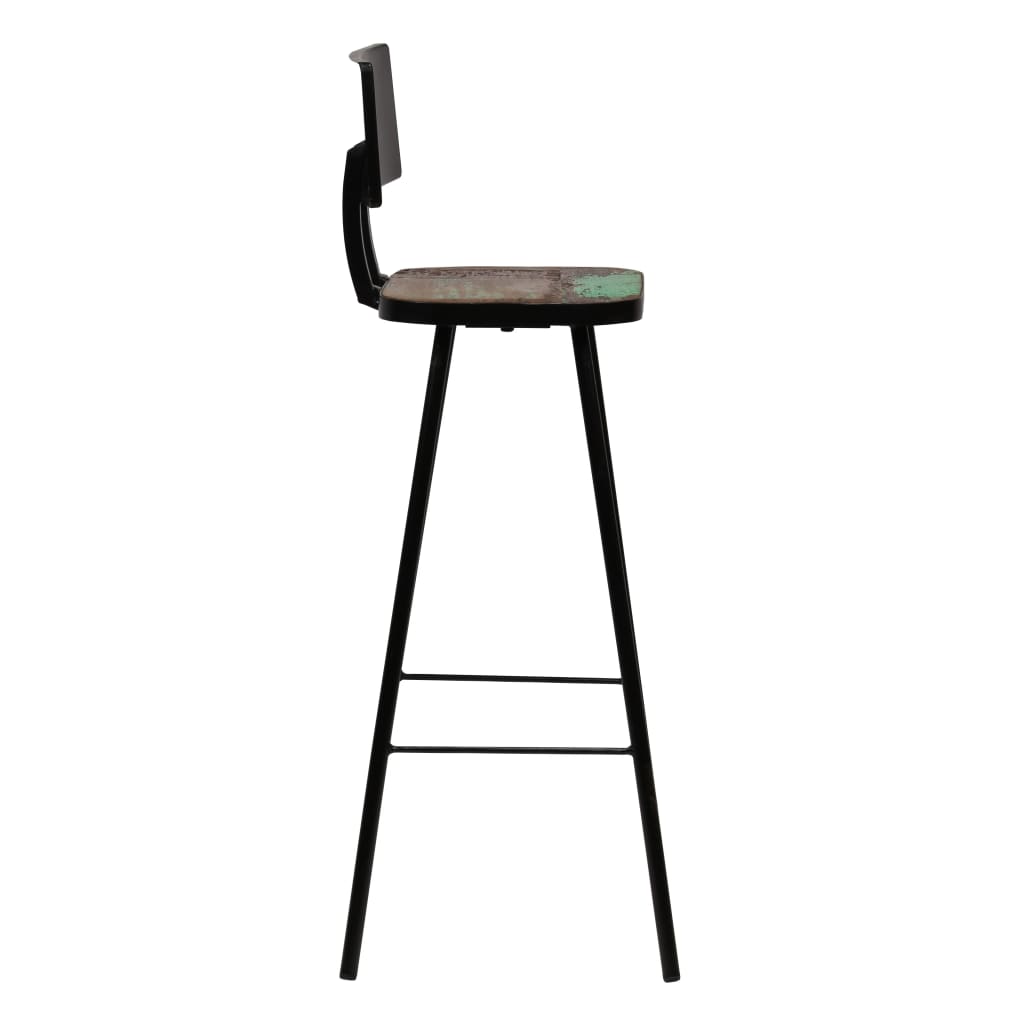 Tabourets de bar lot de 4 bois massif de récupération Tabourets de bar vidaXL   